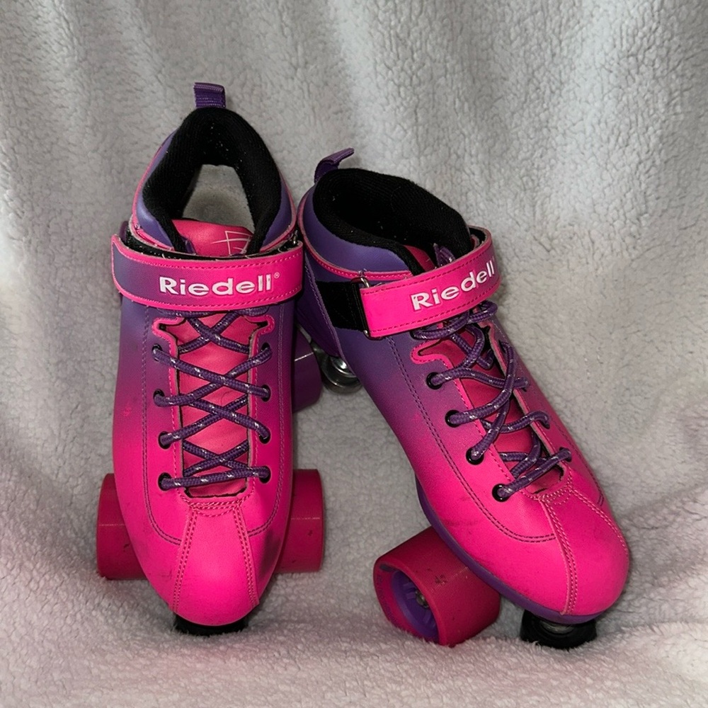 Riedell Pink and Purple Roller Skates